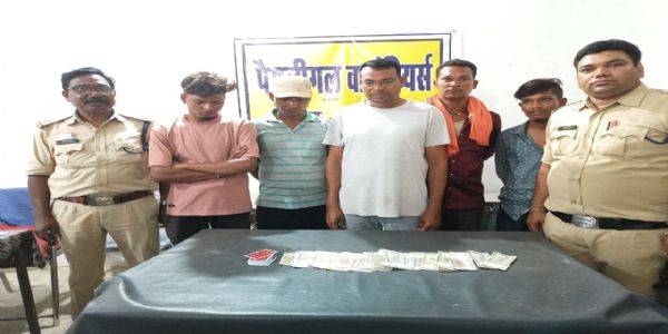 जांजगीर-चाम्पा : पांच जुआड़ी गिरफ्तार, 10 हजार से अधिक नगदी बरामद