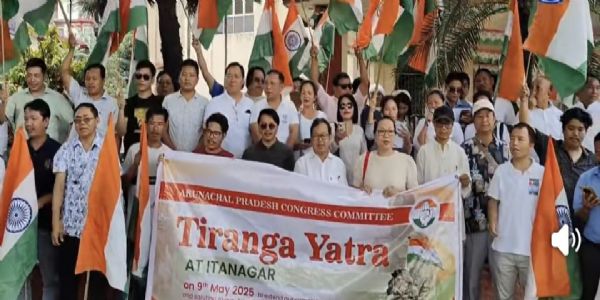 प्रदेश कांग्रेस ने इटानगर में तिरंगा यात्रा का आयोजन किया