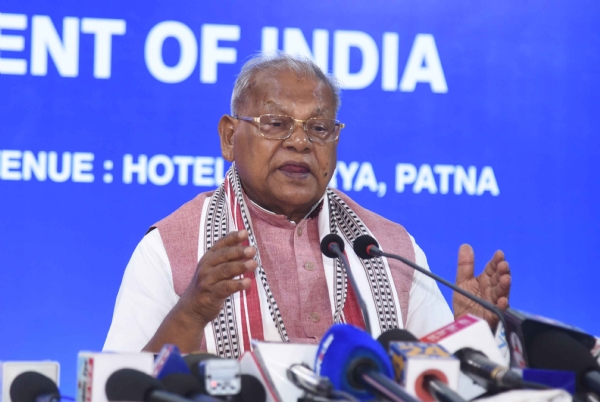 केंद्रीय एमएसएमई मंत्री जीतन राम मांझी ने प्रेस कॉन्फ्रेंस को संबोधित किया