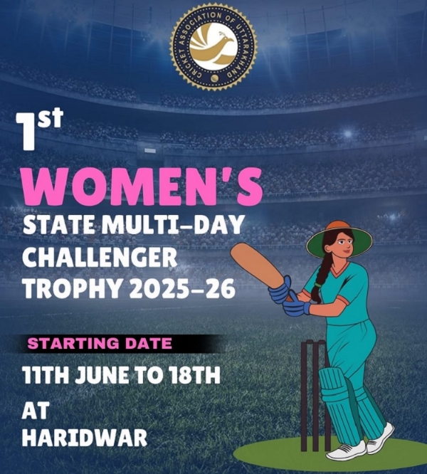 हरिद्वार में पहली वूमेन्स स्टेट मल्टी डे चैलेंजर्स ट्रॉफी बुधवार से हरिद्वार में पहली वूमेन्स स्टेट मल्टी डे चैलेंजर्स ट्रॉफी बुधवार से