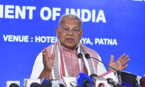 केंद्रीय एमएसएमई मंत्री जीतन राम मांझी ने प्रेस कॉन्फ्रेंस को संबोधित किया