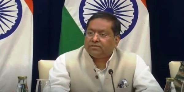 विदेश मंत्रालय के प्रवक्ता रणधीर जायसवाल शनिवार को प्रेस वार्ता के दौरान
