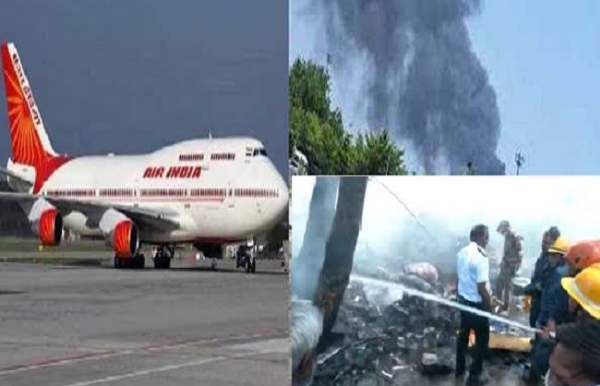 एयर इंडिया के दुर्घटनाग्रस्त विमान का फोटो