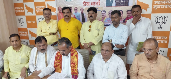 भाजपा जिला कार्यालय में प्रेसवार्ता को संबोधित करते प्रदेश उपाध्यक्ष व विधान परिषद सदस्य सतपाल सिंह सैनी।