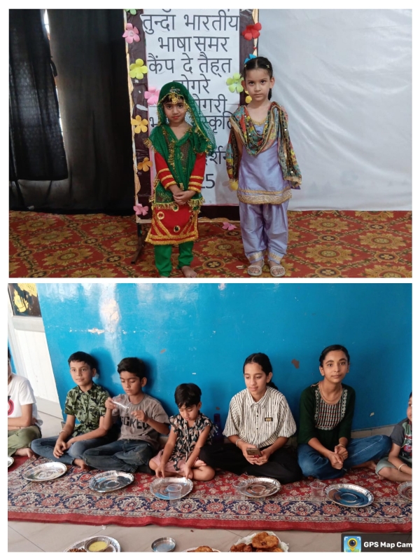 On the 4th day of the summer camp, Dogri dishes was consumed and the vowels in the Dogri language were taught.
