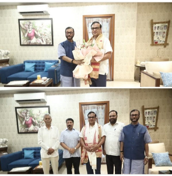 राज्यसभा चुनाव जीत के बाद शुक्रवार को मुख्यमंत्री डॉ हिमंत बिस्व सरमा से  मिलने पहुंचा अगप प्रतिनिधिमंडल।