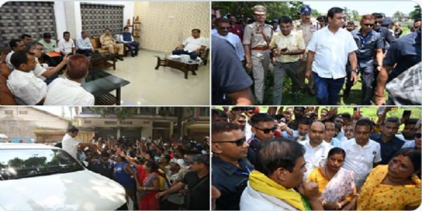 गोमांस बरामद होने वाले धुबड़ी के हनुमान मंदिर का मुख्यमंत्री ने किया दौरा