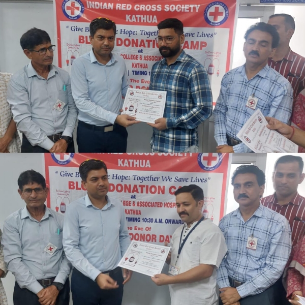 World Blood Donor Day-Volunteers donate over 40 units of blood at GMC Kathua