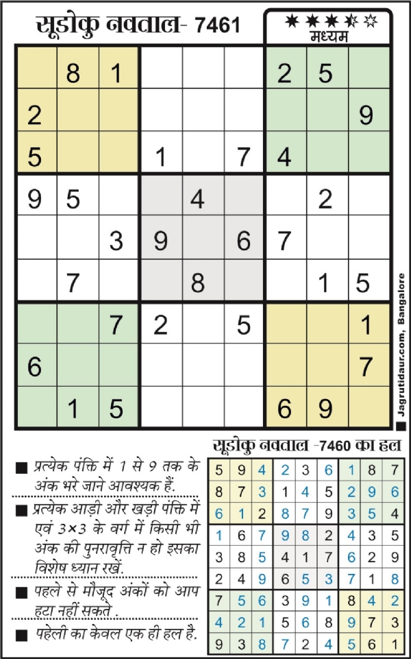 सुडोकू : 15 जून 2025