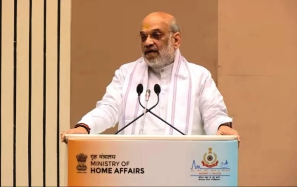 केन्द्रीय गृह मंत्री अमित शाह सोमवार को नई दिल्ली के विज्ञान भवन में राहत आयुक्तों तथा आपदा मोचन बलों के दो दिवसीय वार्षिक सम्मेलन के उद्घाटन सत्र को संबोधित करते हुए