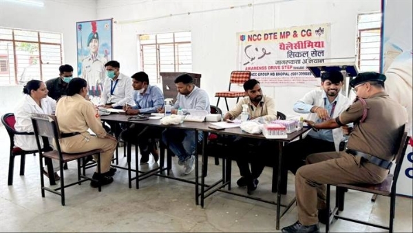 भोपालः सीएमएचओ कार्यालय ने एनसीसी कैडेट्स के लिए आयोजित किया सिकल सेल परीक्षण शिविर