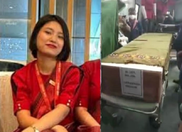 एयर इंडिया दुर्घटना के केबिन क्रू लैमनुनथेम सिंगसन का पार्थिव शरीर