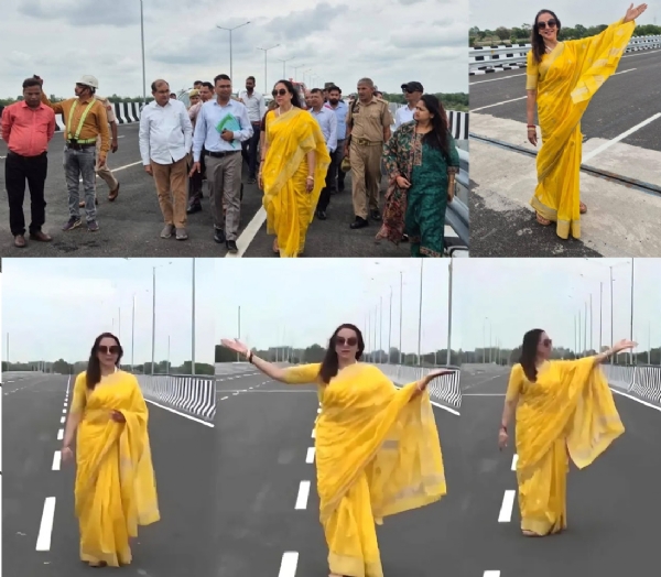 निरीक्षण करती हुई सांसद हेमामालिनी निरीक्षण करती हुई सांसद हेमामालिनी