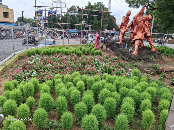 कोरबा शहर की खुबसूरती में चार चांद लगा रही निगम की स्ट्रीट गार्डनिंग व वाल भित्तिचित्र