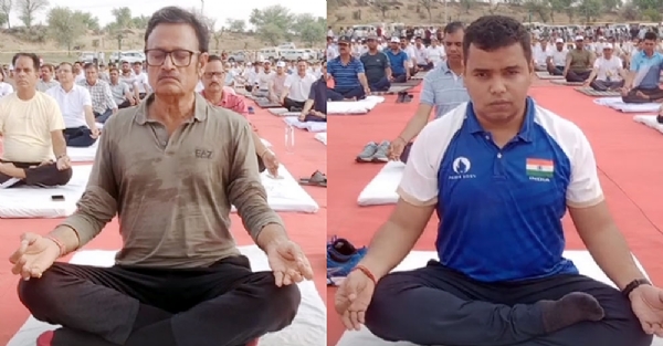 ऐतिहासिक सेठाणी जोहड़ में योग दिवस समारोह : राजेंद्र राठौड़ ने नशे से दूर रहने की शपथ दिलाई