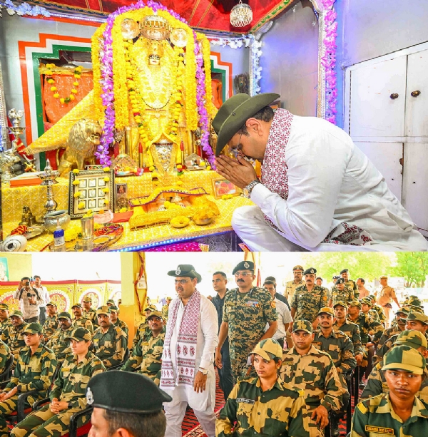 मुख्यमंत्री का जैसलमेर दौरा : बीएसएफ जवानों से किया संवाद, मां तनोट राय के दर्शन कर मांगी प्रदेश की खुशहाली की कामना मुख्यमंत्री का जैसलमेर दौरा : बीएसएफ जवानों से किया संवाद, मां तनोट राय के दर्शन कर मांगी प्रदेश की खुशहाली की कामना