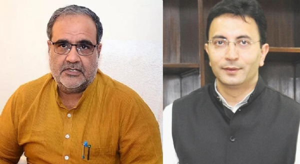 भाजपा प्रदेश अध्यक्ष चौधरी भूपेंद्र सिंह और केंद्रीय राज्यमंत्री जितिन प्रसाद।