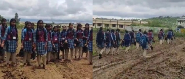 सीएम राइज स्कूल के बच्चे हाथ में जूते लेकर नंगे पैर जाते सीएम राइज स्कूल के बच्चे हाथ में जूते लेकर नंगे पैर जाते