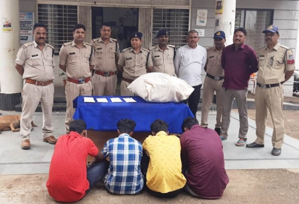 गांजे की बोटी के साथ आरोपी  को पकड़ा करेली पुलिस  ने