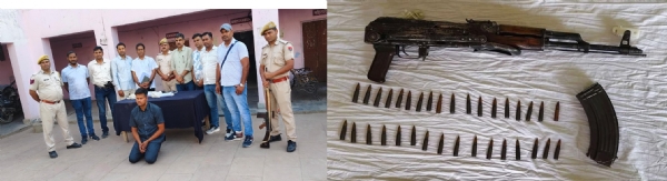 सोनू चंबल गैंग पर कसा शिकंजा:एजीटीएफ ने एके-47 और 34 जिंदा कारतूस के साथ दो बदमाशों को पकडा