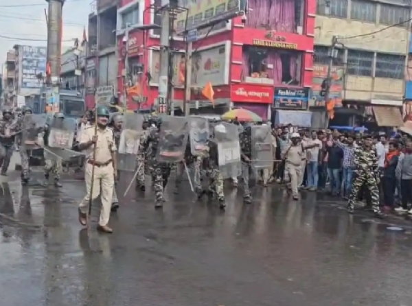 झंडा चौक पर पुलिस।