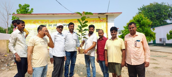 पौधरोपण करते मैराथन समिति के लोग
