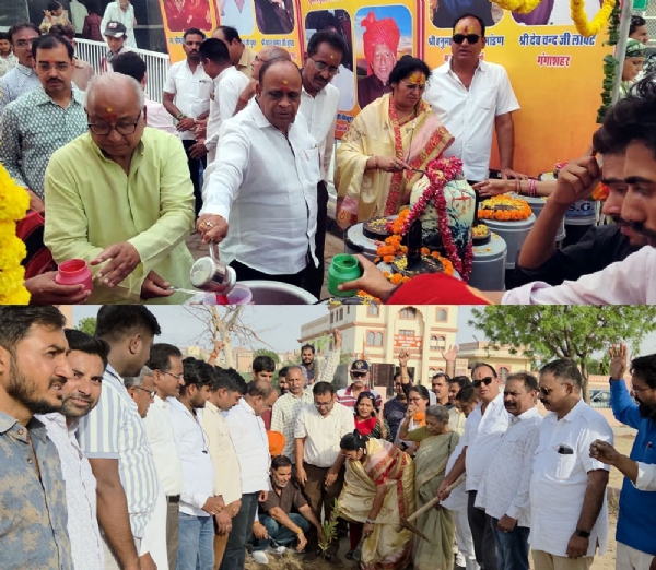 गंगा दशहरा व विश्व पर्यावरण दिवस भाजपा नेताओं ने किया वृक्षारोपण व शरबत पिलाकर गंगा आरती