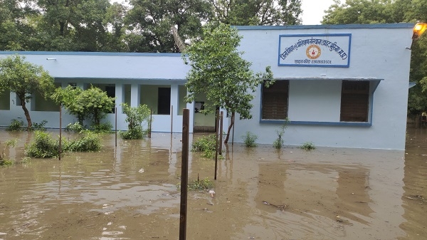 मूसलाधार बारिश से गांव व शहर के अनेक क्षेत्र हुये जलमग्न, जंगल की नदियां उफान पर