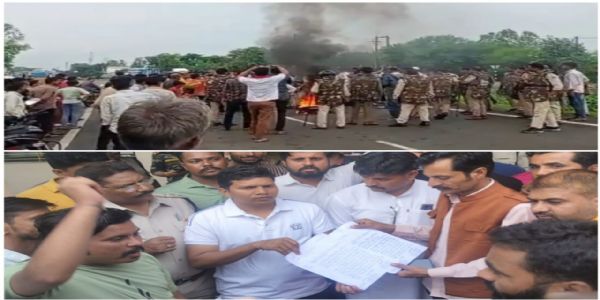 राजगढ़ः जीवनसिंह की रिहाई की मांग को लेकर करणीसेना ने हाइवे पर किया चक्काजाम, विरोध प्रदर्शन