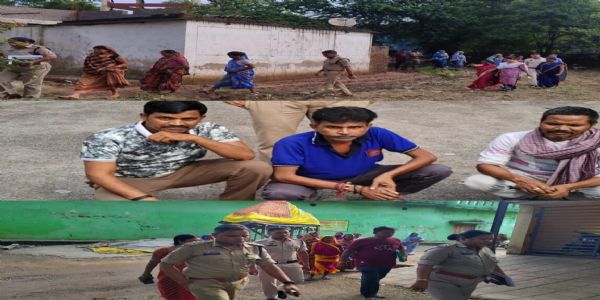 पुलिस ने कोसमपाली गांव में की शराब जांच, विरोध करने वालों पर हुई कार्रवाई
