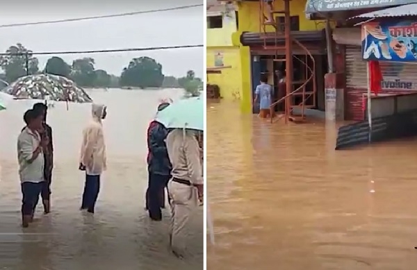 भारी बारिश से मध्‍य प्रदेश के जिलों में बाढ़ के हालात
