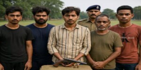 डकैती की योजना बनाते पांच बदमाश हथियार के साथ गिरफ्तार