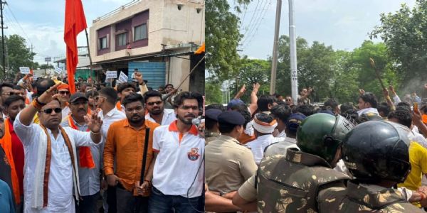 हिंदू संगठनों की मड़ई मस्जिद निर्माण को लेकर पुलिस से झड़प, एसडीएम हटाए गए