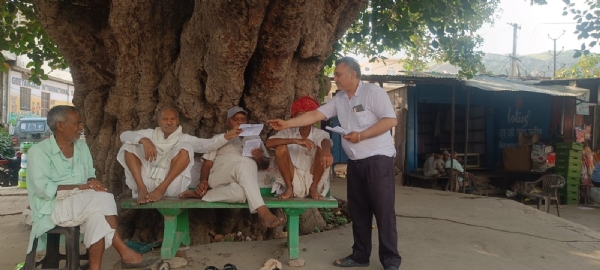 डिग्गी कल्याण जी लक्खी पदयात्रा के न्योता देने गांवों में पहुंची प्रचार टोली