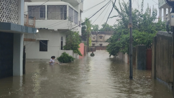मेदिनीनगर शहर में जल जमाव