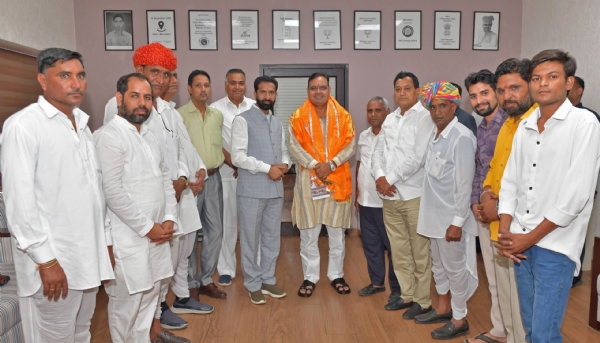 मुख्यमंत्री भजनलाल शर्मा से सांवलियाजी मंदिर मण्डल बोर्ड के प्रतिनिधिमंडल की शिष्टाचार भेंट