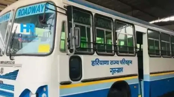 हरियाणा रोडवेज गुरुग्राम डिपो बस।