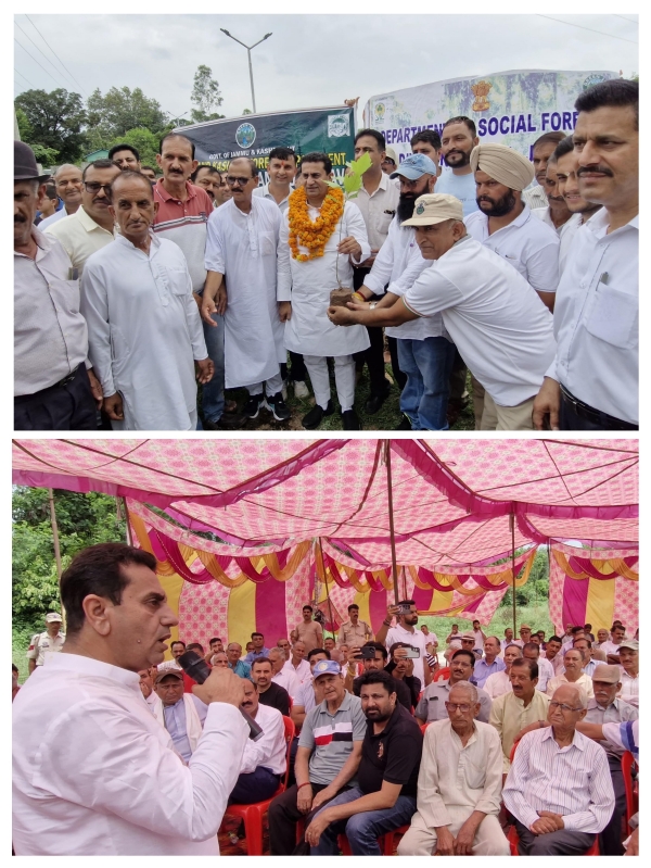 Jasrotia organized a tree plantation campaign and public meeting in Barwal