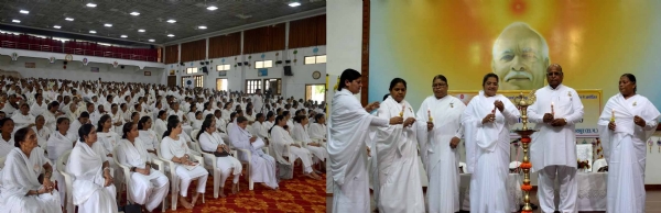 ब्रह्माकुमार राजू भाई योग साधना कार्यक्रम का शुभारंभ करते