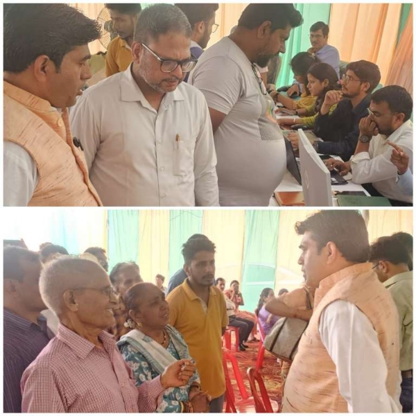 भवन मानचित्र निस्तारण शिविर में जलागम परिषद के उपाध्यक्ष शंकर कोरंगा ने की जनसमस्याओं की सुनवाई,
