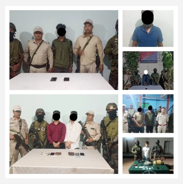 Images of the rebels arrested in Manipur.