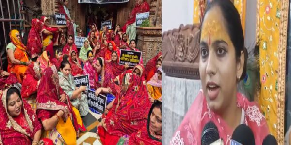बांके बिहारी मंदिर कॉरिडोर का विरोध कर रहे सेवायत गोस्वामियों के समर्थन में पहुंची पूनम पंडित
