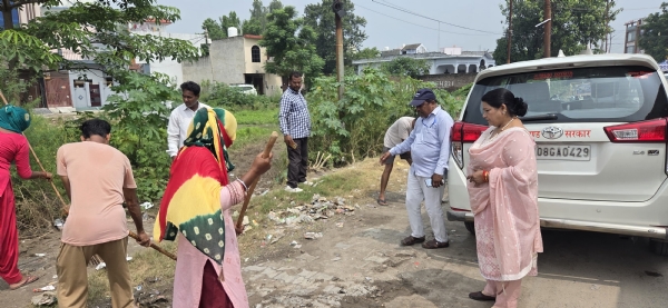 मेयर निरीक्षण करती हुई