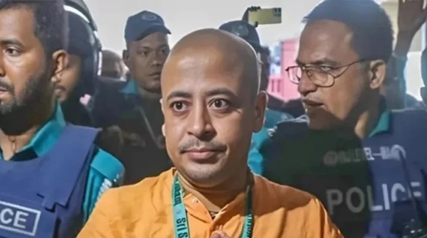 हिंदू संत चिन्मय कृष्ण दास ब्रह्मचारी। फोटो-ढाका ट्रिब्यून