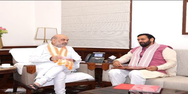 नायब सिंह सैनी ने गृहमंत्री अमित शाह से मुलाकात, किशाऊ बांध और सीईटी पर चर्चा