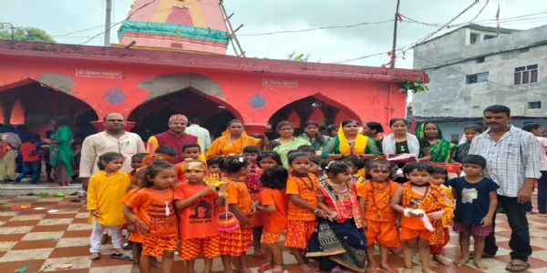 नन्हे कांवरियों की निकली आदर्श कांवर यात्रा