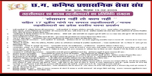 बलरामपुर : 17 सूत्रीय मांगों को लेकर तसीलदार और नायब तहसीलदारों का धरना प्रदर्शन, कामकाम ठप
