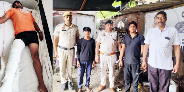 गुरुग्राम में वजीरपुर फाटक के पास लूट की वारदात को अंजाम देने की फिराक में घूम रहा आरोपी पुलिस मुठभेड़ के बाद अस्पताल में उपचाराधीन व काबू किए गए दो अन्य आरोपी।