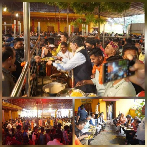 किरण देव  ने अमनिया भाेग प्रसाद का किया वितरण