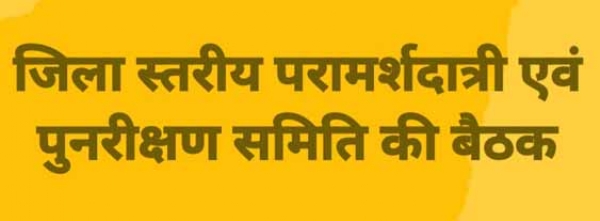 जिला स्तरीय परामर्शदात्री एवं पुनरीक्षण समिति की बैठक